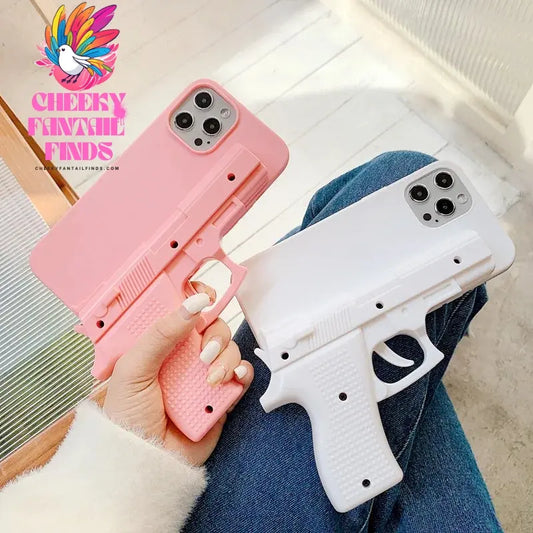 Creative Toy Pistol Mobile Phone Case Suitable for iPhone 12 Decompression and Funny Trigger Can Pull iPhone11 Protective Case Cheeky Fantail Finds