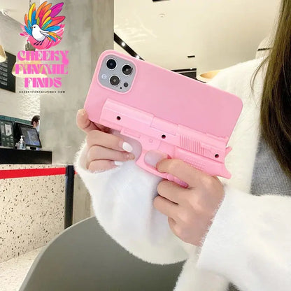 Creative Toy Pistol Mobile Phone Case Suitable for iPhone 12 Decompression and Funny Trigger Can Pull iPhone11 Protective Case Cheeky Fantail Finds