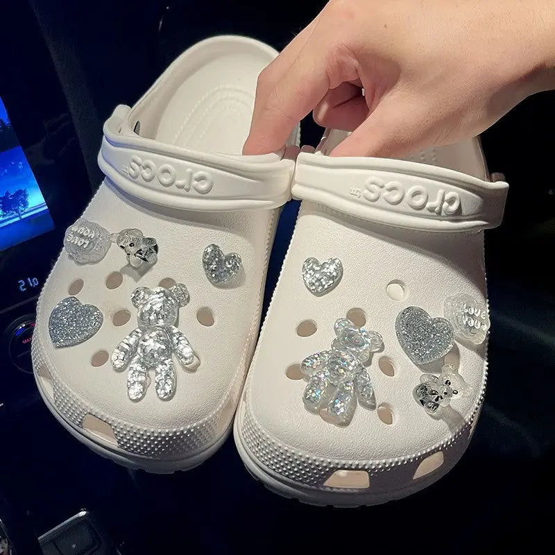 Crystal Bear Cave Shoes Accessories Shoe Buckle Shoe Flower Cheeky Fantail Finds