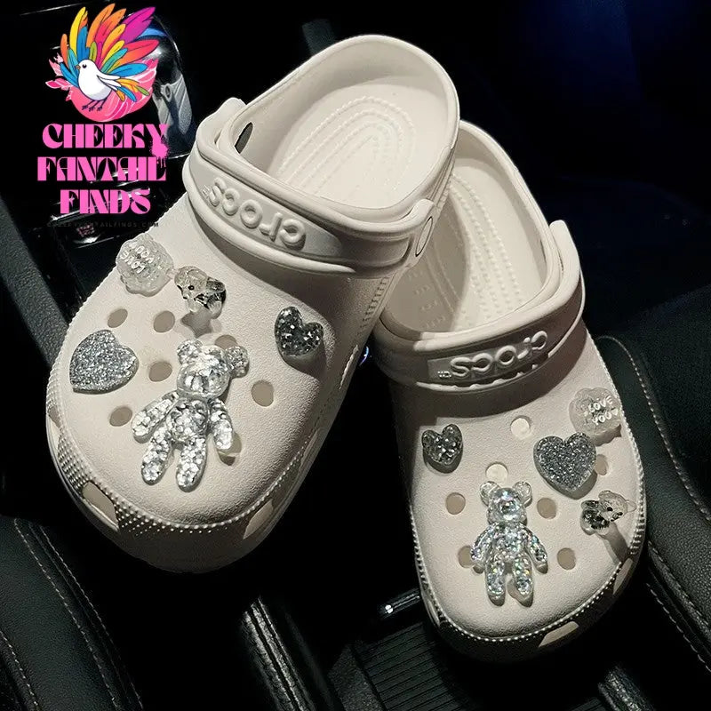 Crystal Bear Cave Shoes Accessories Shoe Buckle Shoe Flower Cheeky Fantail Finds