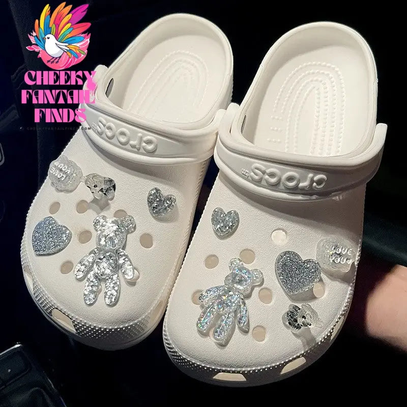 Crystal Bear Cave Shoes Accessories Shoe Buckle Shoe Flower Cheeky Fantail Finds