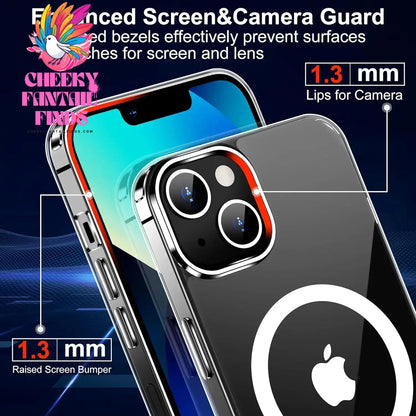 Crystal Clear Magnetic Phone Case for Wireless Charge iPhone 16 15 14 Pro Max Plus 12 13 Mini 11 Mobile Cases Shockproof Cover Cheeky Fantail Finds