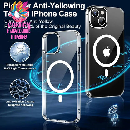 Crystal Clear Magnetic Phone Case for Wireless Charge iPhone 16 15 14 Pro Max Plus 12 13 Mini 11 Mobile Cases Shockproof Cover Cheeky Fantail Finds