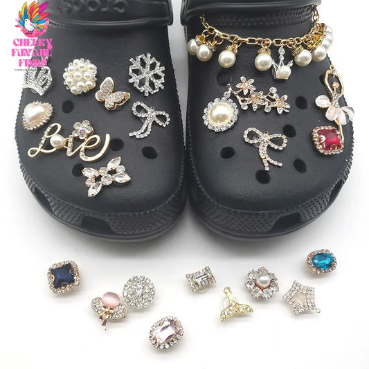 Crystal Diamond Gem Hole Shoes Accessories Shoe Buckle Cheeky Fantail Finds
