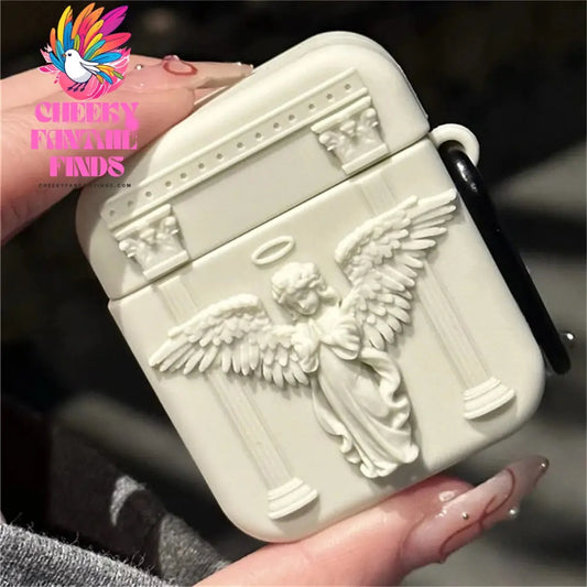 Cute 3D Prayer Angel Silicone Case For Airpods 4 3 2 1 Wireless Charging Protective Shell Soft Cover Cover For Airpods Pro 2 Box Cheeky Fantail Finds