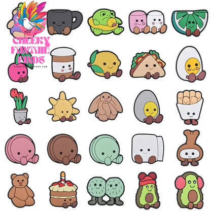 Cute Animals Cats Shoe Charms Cartoon Jelly Eggs Lemon Shoe Decoration Lovely Bear Rabbit Frog Clog Charms Girls Boys Gifts - Cheeky Fantail Finds
