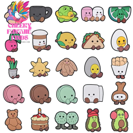 Cute Animals Cats Shoe Charms Cartoon Jelly Eggs Lemon Shoe Decoration Lovely Bear Rabbit Frog Clog Charms Girls Boys Gifts - Cheeky Fantail Finds