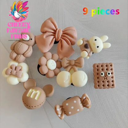 Cute Candy Girl Hole Shoe Charms Decorations Shoe Buckle Cartoon Biscuit Bear DIY Shoes Flower Accessories Cheeky Fantail Finds