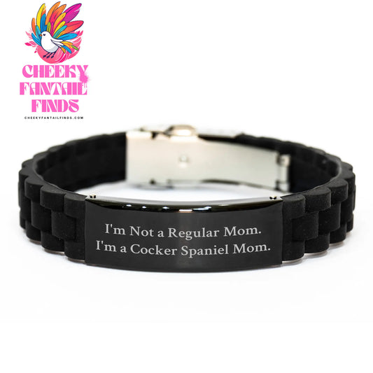 Cute Cocker Spaniel Mom Glide lock Clasp Bracelet Gifts from Men to Cocker Spaniel Dog on Father's Day - I'm Not A Regular Mom. I'm A Cocker Spaniel Mom. - Image 1