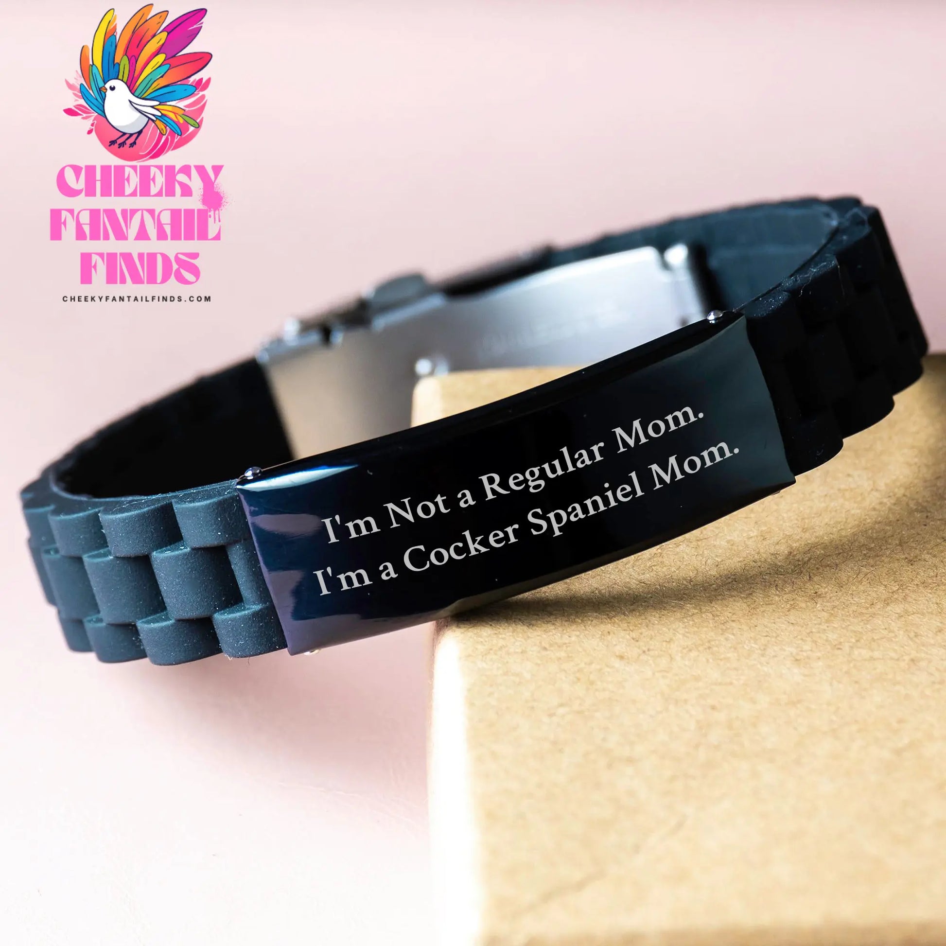 Cute Cocker Spaniel Mom Glide lock Clasp Bracelet Gifts from Men to Cocker Spaniel Dog on Father's Day - I'm Not A Regular Mom. I'm A Cocker Spaniel Mom. - Image 3