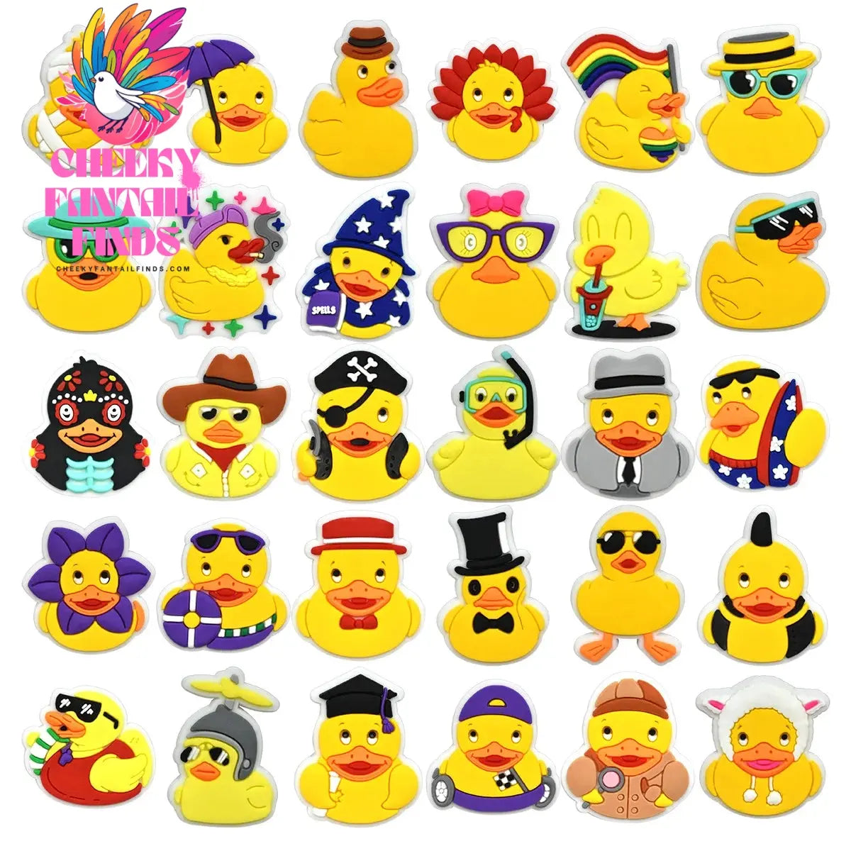 Cute Duck Summer Shoe Charms for Clogs Accessories Charms Clogs Bubble Slides Shoe DIY Shoe Decoration Charms Kids Party Gift - Cheeky Fantail Finds