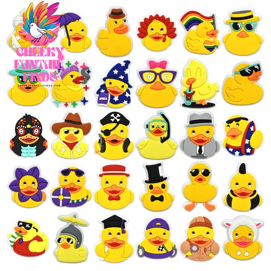 Cute Duck Summer Shoe Charms for Clogs Accessories Charms Clogs Bubble Slides Shoe DIY Shoe Decoration Charms Kids Party Gift - Cheeky Fantail Finds