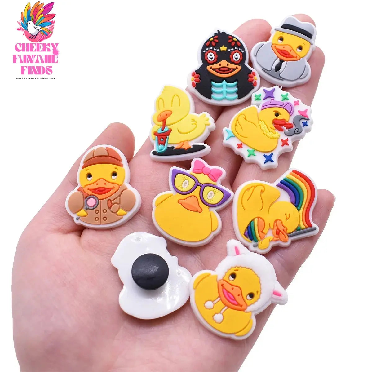 Cute Duck Summer Shoe Charms for Clogs Accessories Charms Clogs Bubble Slides Shoe DIY Shoe Decoration Charms Kids Party Gift - Cheeky Fantail Finds