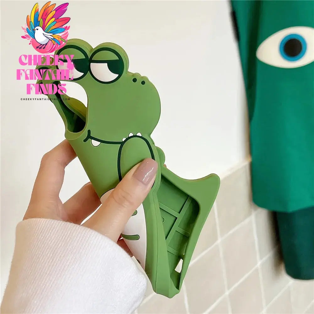 Cute Green Animals Silicone Phone Case for iPhone 15 14 13 12 11 Pro Max Xr Xs Max X 8 7 6 Plus Shockproof TPU Rubber Back Cover Cheeky Fantail Finds