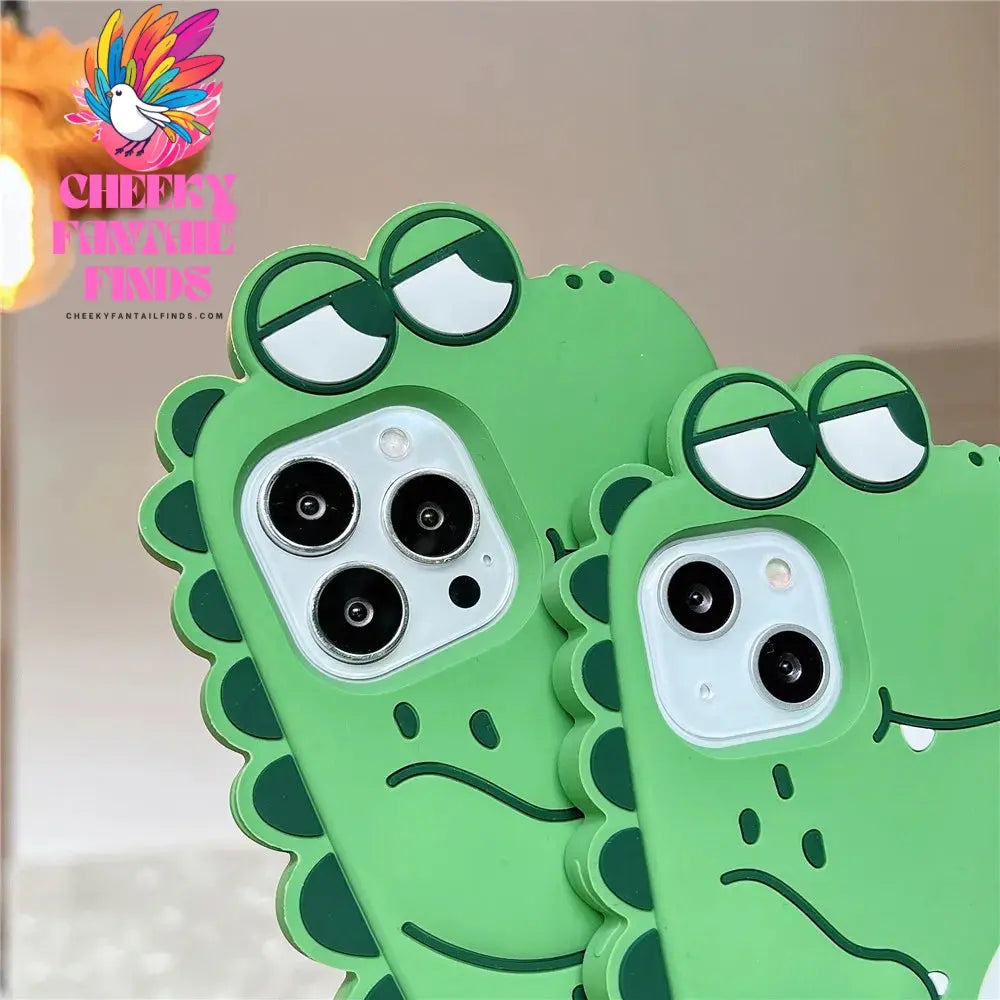 Cute Green Animals Silicone Phone Case for iPhone 15 14 13 12 11 Pro Max Xr Xs Max X 8 7 6 Plus Shockproof TPU Rubber Back Cover Cheeky Fantail Finds