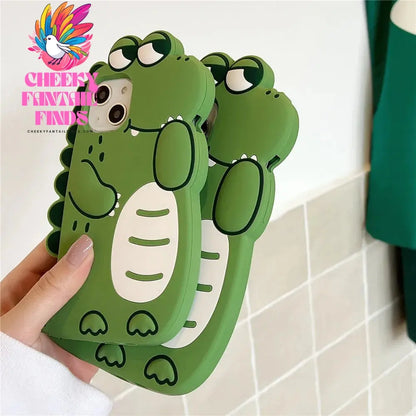 Cute Green Animals Silicone Phone Case for iPhone 15 14 13 12 11 Pro Max Xr Xs Max X 8 7 6 Plus Shockproof TPU Rubber Back Cover Cheeky Fantail Finds