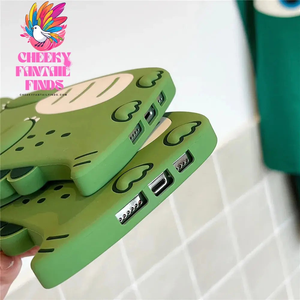 Cute Green Animals Silicone Phone Case for iPhone 15 14 13 12 11 Pro Max Xr Xs Max X 8 7 6 Plus Shockproof TPU Rubber Back Cover Cheeky Fantail Finds