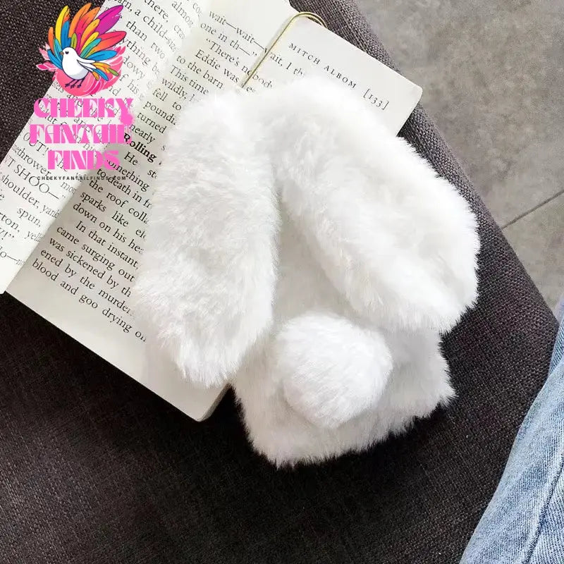 Cute Plush Rabbit Phone Case for iPhone 15 14 11 12 13 Pro Max, New Creative Women's Shockproof Luxury High-End Protective Cover Cheeky Fantail Finds