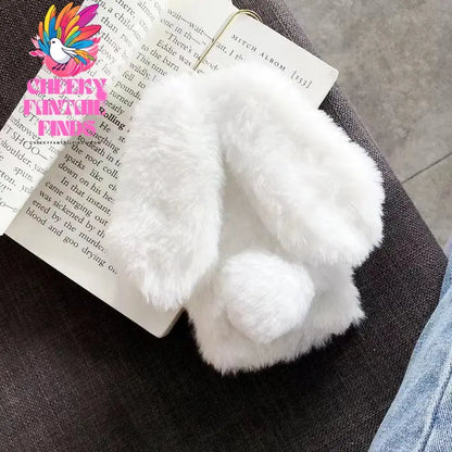 Cute Plush Rabbit Phone Case for iPhone 15 14 11 12 13 Pro Max, New Creative Women's Shockproof Luxury High-End Protective Cover Cheeky Fantail Finds