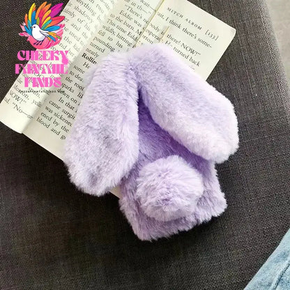 Cute Plush Rabbit Phone Case for iPhone 15 14 11 12 13 Pro Max, New Creative Women's Shockproof Luxury High-End Protective Cover Cheeky Fantail Finds