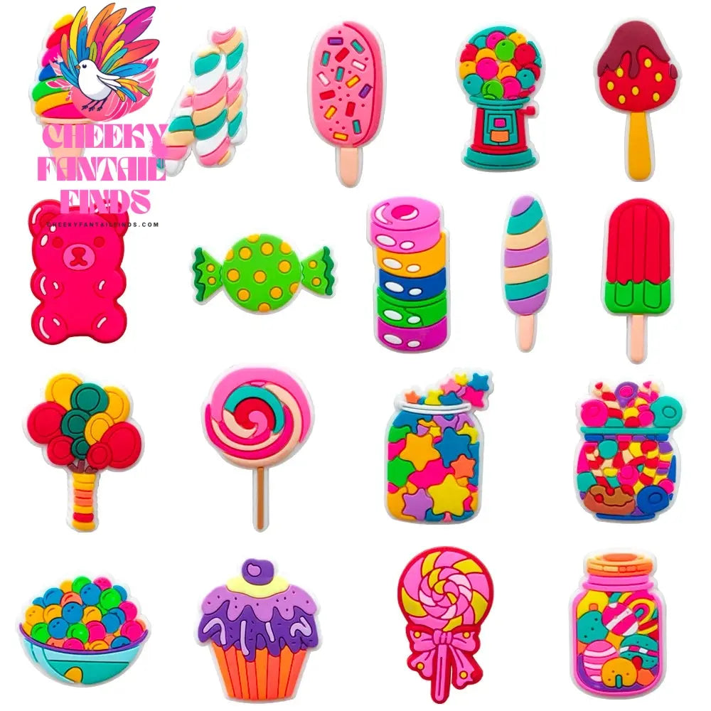 Cute Set PVC shoes charms Anime Cartoon DIY Sandals Accessories shoe Decorations boy girl kids gift - Cheeky Fantail Finds
