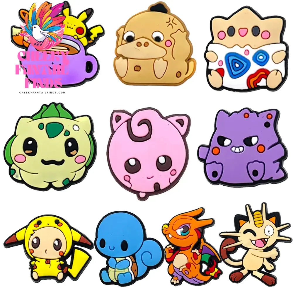 Cute Set PVC shoes charms Anime Cartoon DIY Sandals Accessories shoe Decorations boy girl kids gift - Cheeky Fantail Finds