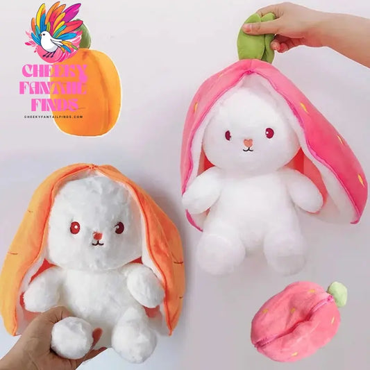 Cute Strawberry Carrot Rabbit Plush Toy Stuffed Creative Into Fruit Transform Baby Cuddly Bunny Doll 25cm for Kid Birthday Gift Cheeky Fantail Finds