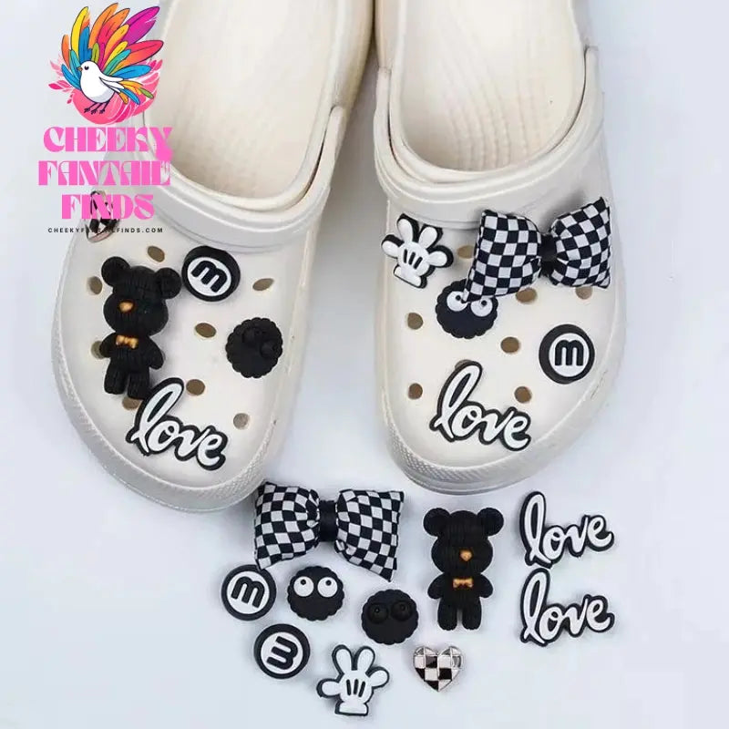 DIY 3D Cute Cartoon Bear Shoe Charms Clogs Slides Sandals Garden Shoes Decorations Charm Set Accessories Kids Gifts Cheeky Fantail Finds