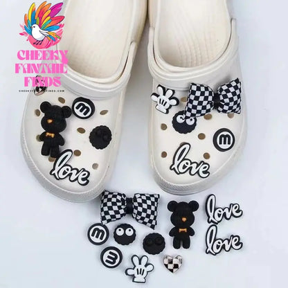DIY 3D Cute Cartoon Bear Shoe Charms Clogs Slides Sandals Garden Shoes Decorations Charm Set Accessories Kids Gifts Cheeky Fantail Finds