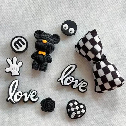 DIY 3D Cute Cartoon Bear Shoe Charms Clogs Slides Sandals Garden Shoes Decorations Charm Set Accessories Kids Gifts Cheeky Fantail Finds