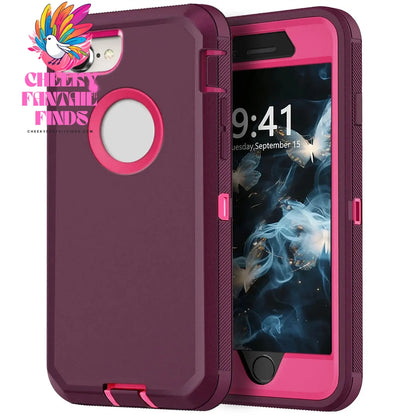 Dark Red Phone Case For iPhone 6/iPhone 6 Plus/iPhone 6s/iPhone 6s Plus Heavy Duty Rugged 3-Layers Cover Cheeky Fantail Finds