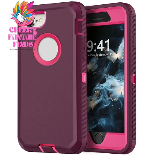 Dark Red Phone Case For iPhone 6/iPhone 6 Plus/iPhone 6s/iPhone 6s Plus Heavy Duty Rugged 3-Layers Cover Cheeky Fantail Finds