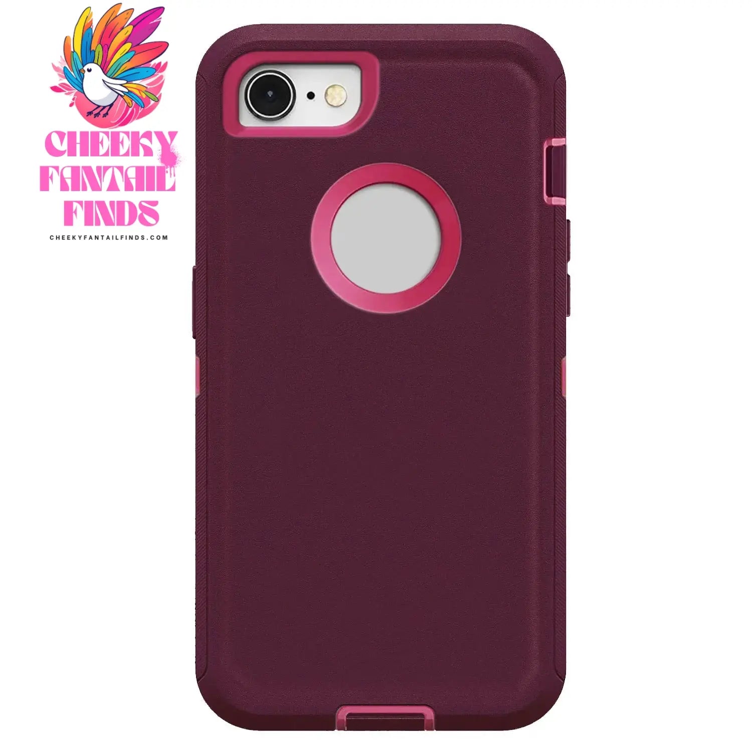 Dark Red Phone Case For iPhone 6/iPhone 6 Plus/iPhone 6s/iPhone 6s Plus Heavy Duty Rugged 3-Layers Cover Cheeky Fantail Finds