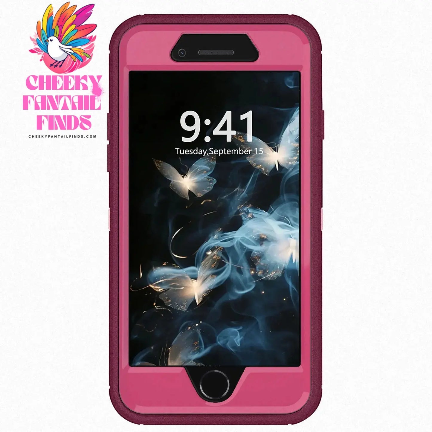 Dark Red Phone Case For iPhone 6/iPhone 6 Plus/iPhone 6s/iPhone 6s Plus Heavy Duty Rugged 3-Layers Cover Cheeky Fantail Finds