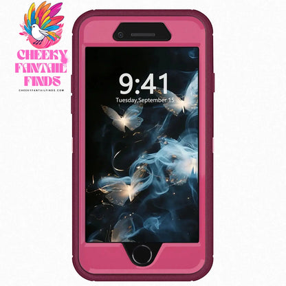 Dark Red Phone Case For iPhone 6/iPhone 6 Plus/iPhone 6s/iPhone 6s Plus Heavy Duty Rugged 3-Layers Cover Cheeky Fantail Finds
