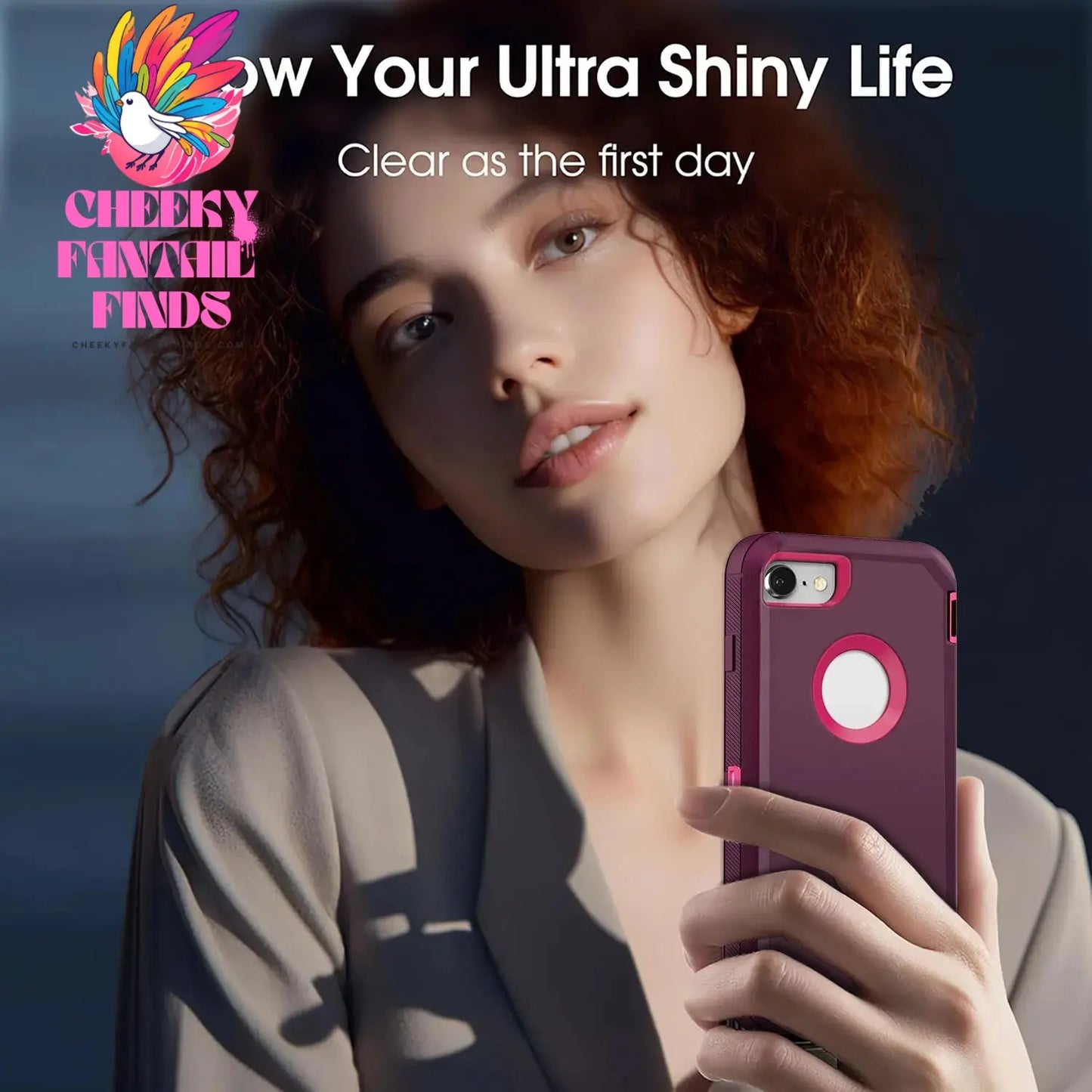 Dark Red Phone Case For iPhone 6/iPhone 6 Plus/iPhone 6s/iPhone 6s Plus Heavy Duty Rugged 3-Layers Cover Cheeky Fantail Finds