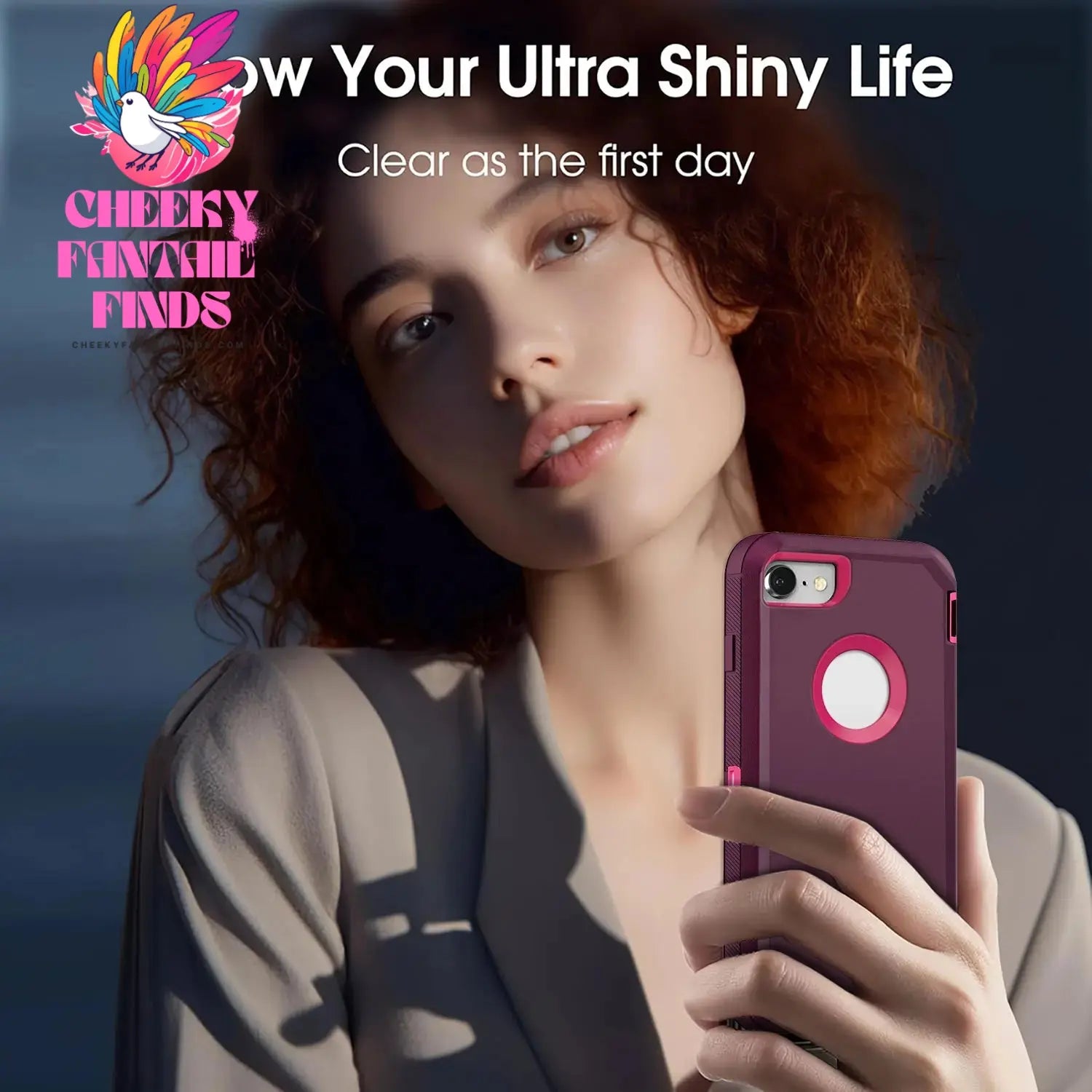 Dark Red Phone Case For iPhone 6/iPhone 6 Plus/iPhone 6s/iPhone 6s Plus Heavy Duty Rugged 3-Layers Cover Cheeky Fantail Finds