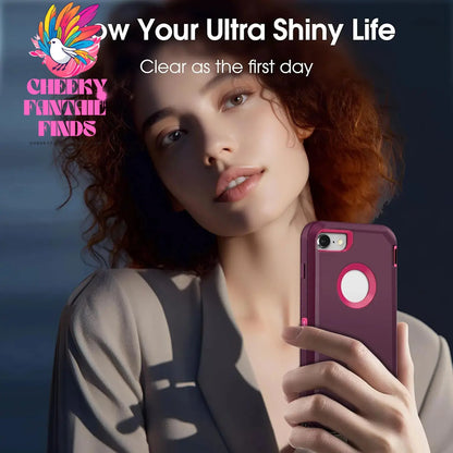 Dark Red Phone Case For iPhone 6/iPhone 6 Plus/iPhone 6s/iPhone 6s Plus Heavy Duty Rugged 3-Layers Cover Cheeky Fantail Finds