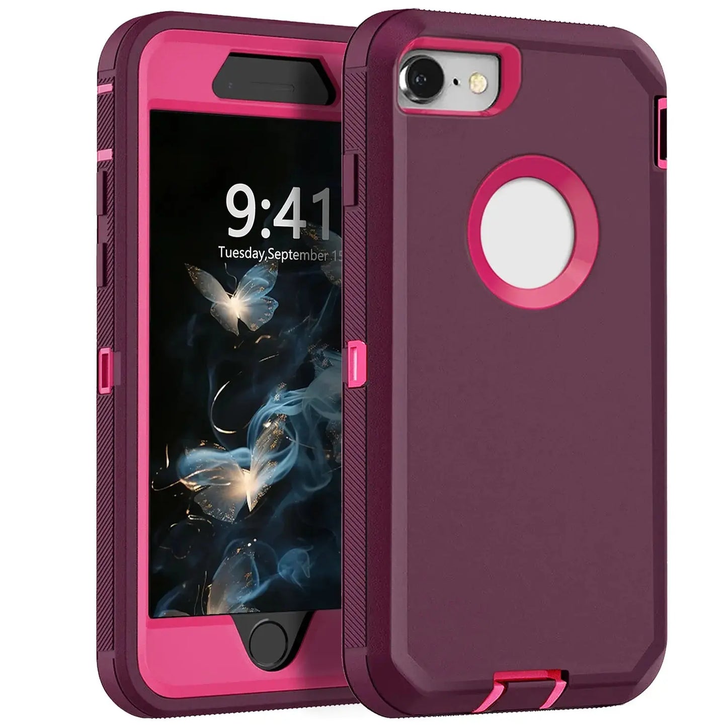 Dark Red Phone Case For iPhone 6/iPhone 6 Plus/iPhone 6s/iPhone 6s Plus Heavy Duty Rugged 3-Layers Cover Cheeky Fantail Finds