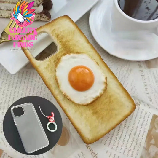 Delicious 3D toast bread phone case Apple suitable for iPhone X  11 12 13 14 15 16pro max phone case simulation bread phone case Cheeky Fantail Finds
