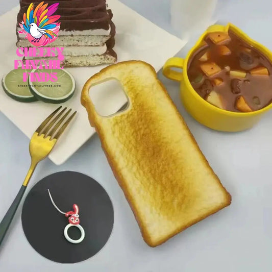 Delicious 3D toast bread phone case Apple suitable for iPhone X  11 12 13 14 15 16pro max phone case simulation bread phone case Cheeky Fantail Finds