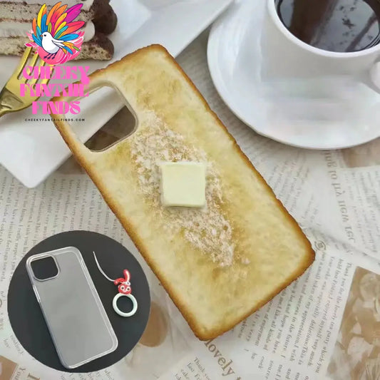 Delicious 3D toast bread phone case Apple suitable for iPhone X  11 12 13 14 15 16pro max phone case simulation bread phone case Cheeky Fantail Finds
