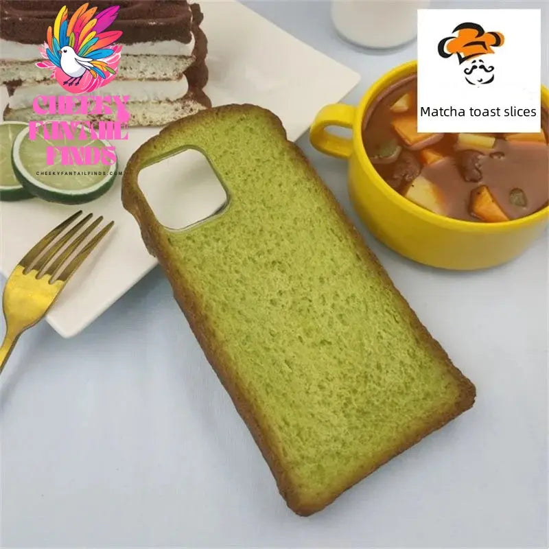 Delicious 3D toast bread phone case Apple suitable for iPhone X  11 12 13 14 15 16pro max phone case simulation bread phone case Cheeky Fantail Finds