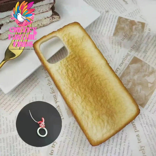 Delicious 3D toast bread phone case Apple suitable for iPhone X  11 12 13 14 15 16pro max phone case simulation bread phone case Cheeky Fantail Finds