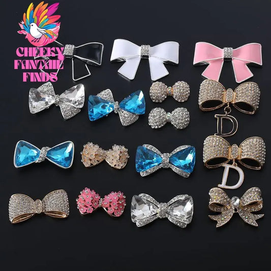 Diamond Bow-shaped Shoe Buckle Accessories Diy Phone Case Ornament Accessories Cheeky Fantail Finds