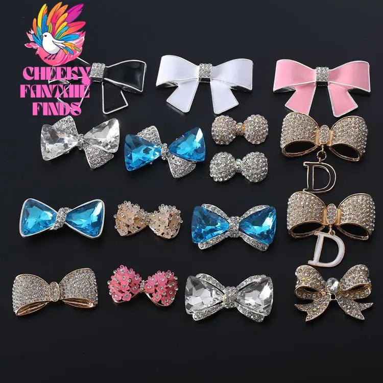Diamond Bow-shaped Shoe Buckle Accessories Diy Phone Case Ornament Accessories Cheeky Fantail Finds