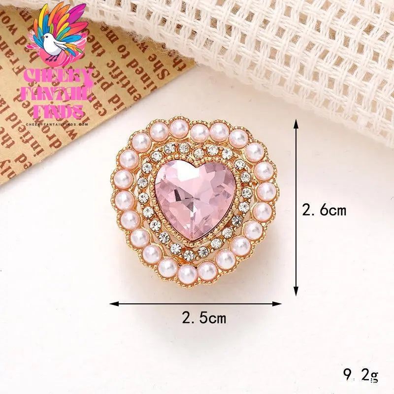 Diy Ornament Accessories Love Heart Bow Tie Gem Removable Shoe Ornament Shoe Buckle Cheeky Fantail Finds