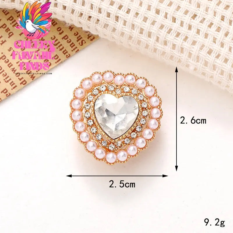 Diy Ornament Accessories Love Heart Bow Tie Gem Removable Shoe Ornament Shoe Buckle Cheeky Fantail Finds