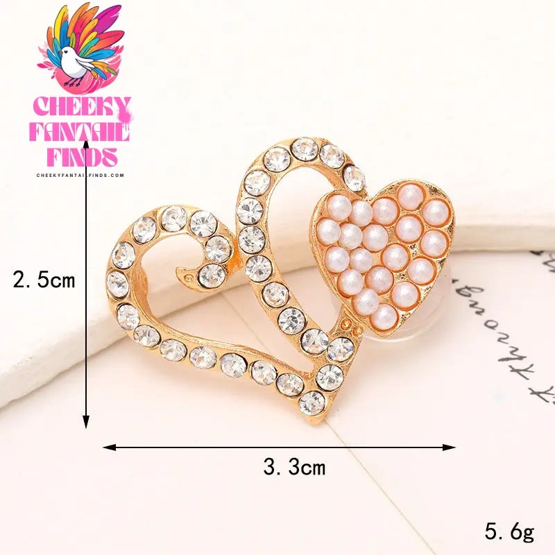Diy Ornament Accessories Love Heart Bow Tie Gem Removable Shoe Ornament Shoe Buckle Cheeky Fantail Finds