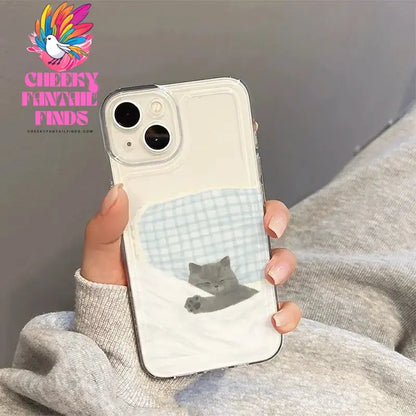 Doodle Angry Cat Case for Iphone 13 16 Pro Max 11 12 14 15 Pro Max 7 8 Plus 13 Mini XS XR SE 2022 13Pro Back Cover Clear Fundas Cheeky Fantail Finds